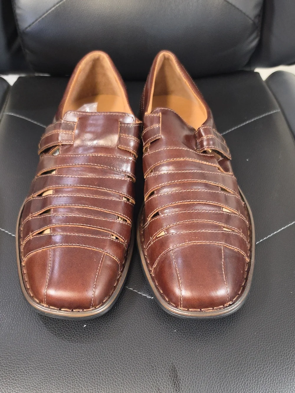 Josef Seibel Men's Brown Leather Fisherman Sandals